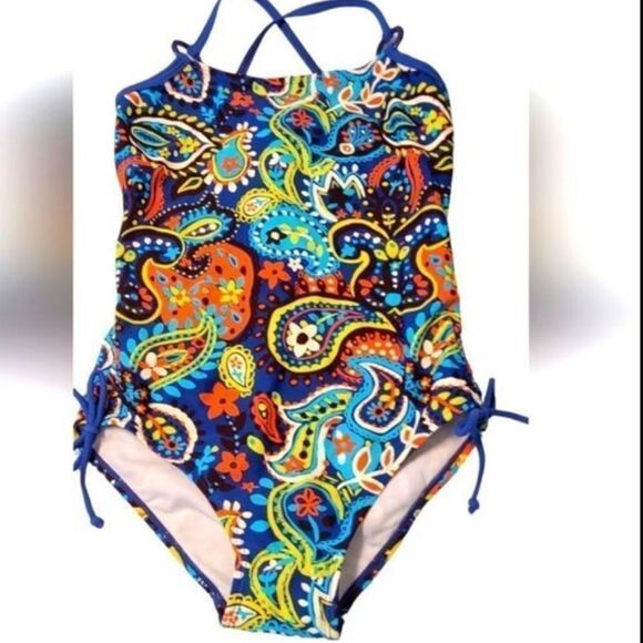 SUNSHINE ZONE Swimsuit Girls 1-Piece Paisley sz 10 - Picture 12 of 13